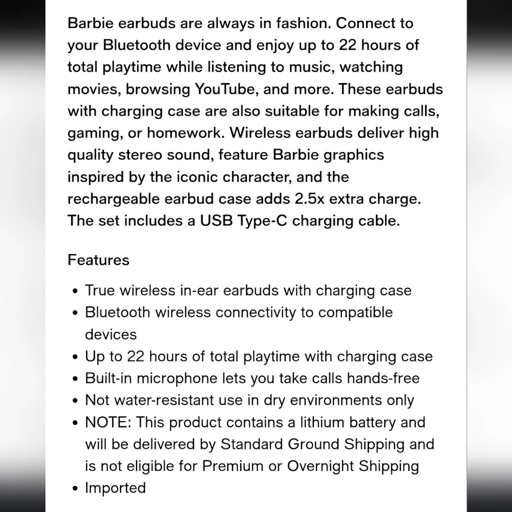 iHome Barbie Pink True Wireless Earbuds - Picture 7 of 8